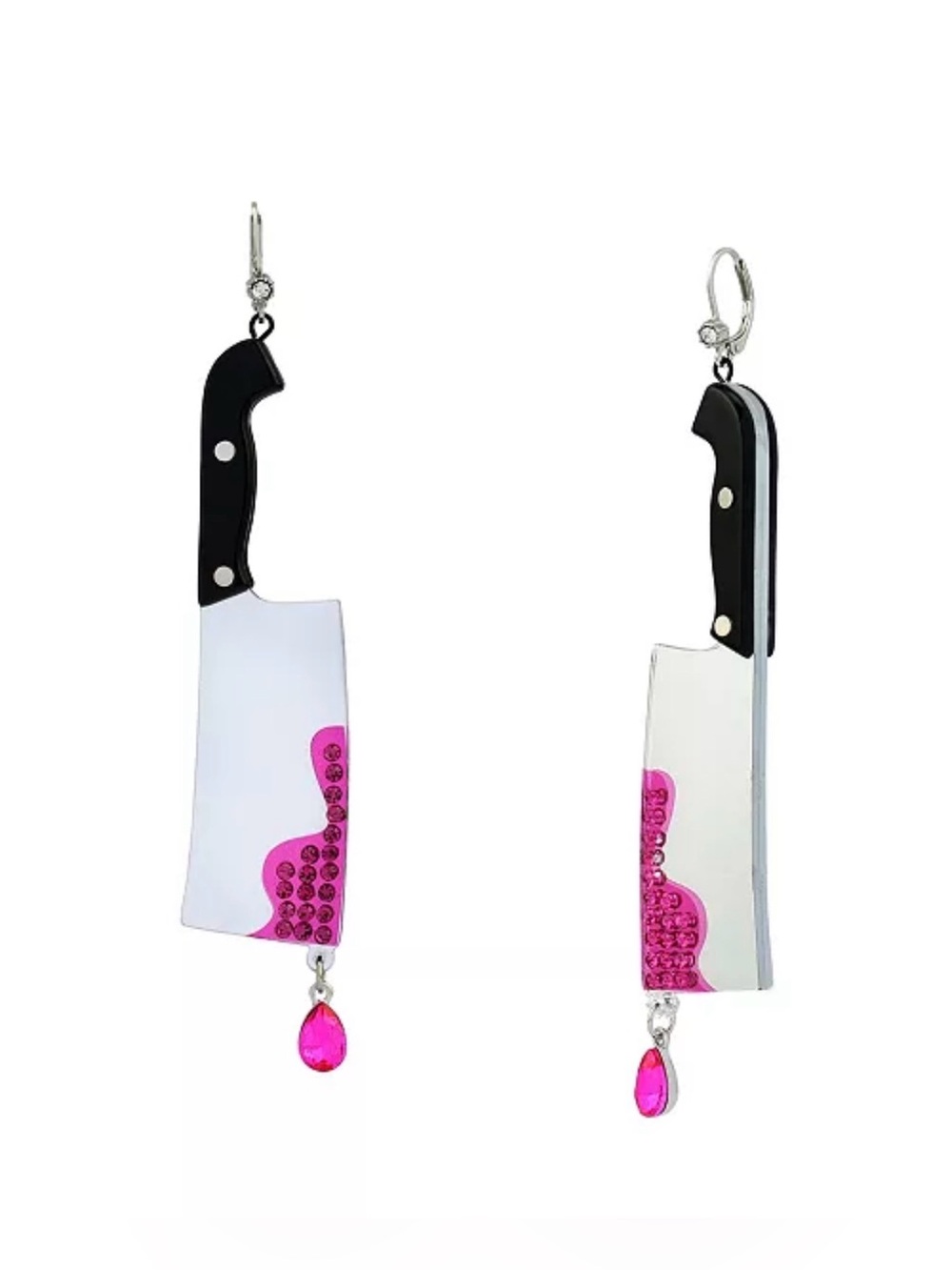 🩶BETSEY JOHNSON FAUX-STONE HALLOWEEN CLEAVER DROP EARRINGS - NWT🩶